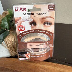 Kiss Designer Eyebrow Stamp 3 In 1 Dark Brown New Shape Young Glamorous Shape